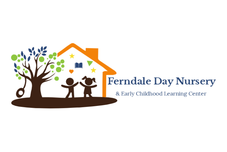 Ferndale Day Nursery logo with tree, children, and house, plus “Early Childhood Learning Center” text