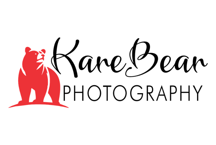 KaneBear Photography logo with a red bear silhouette and black script text on white background