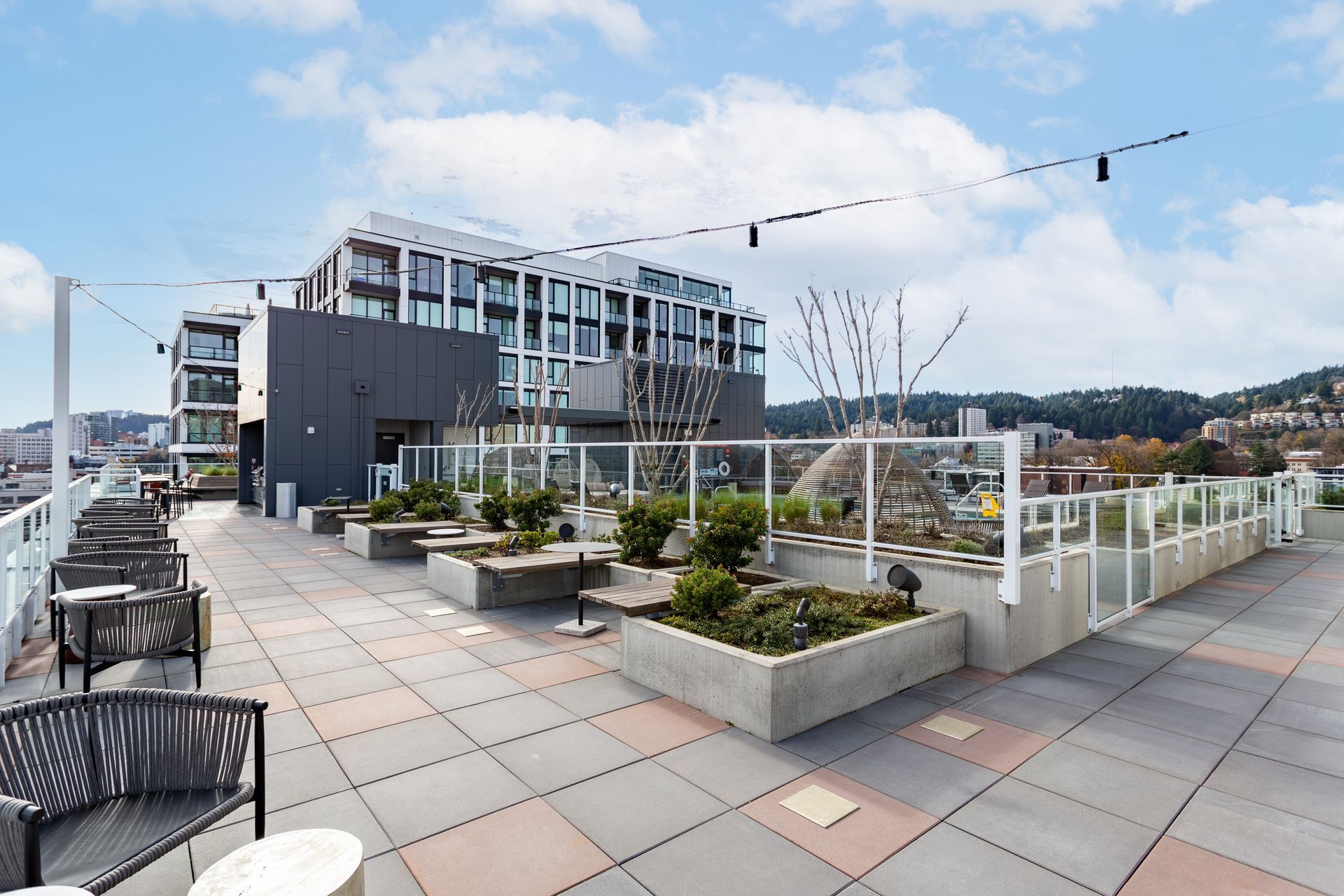 Rooftop lounge at Akoya in Portland, OR.
