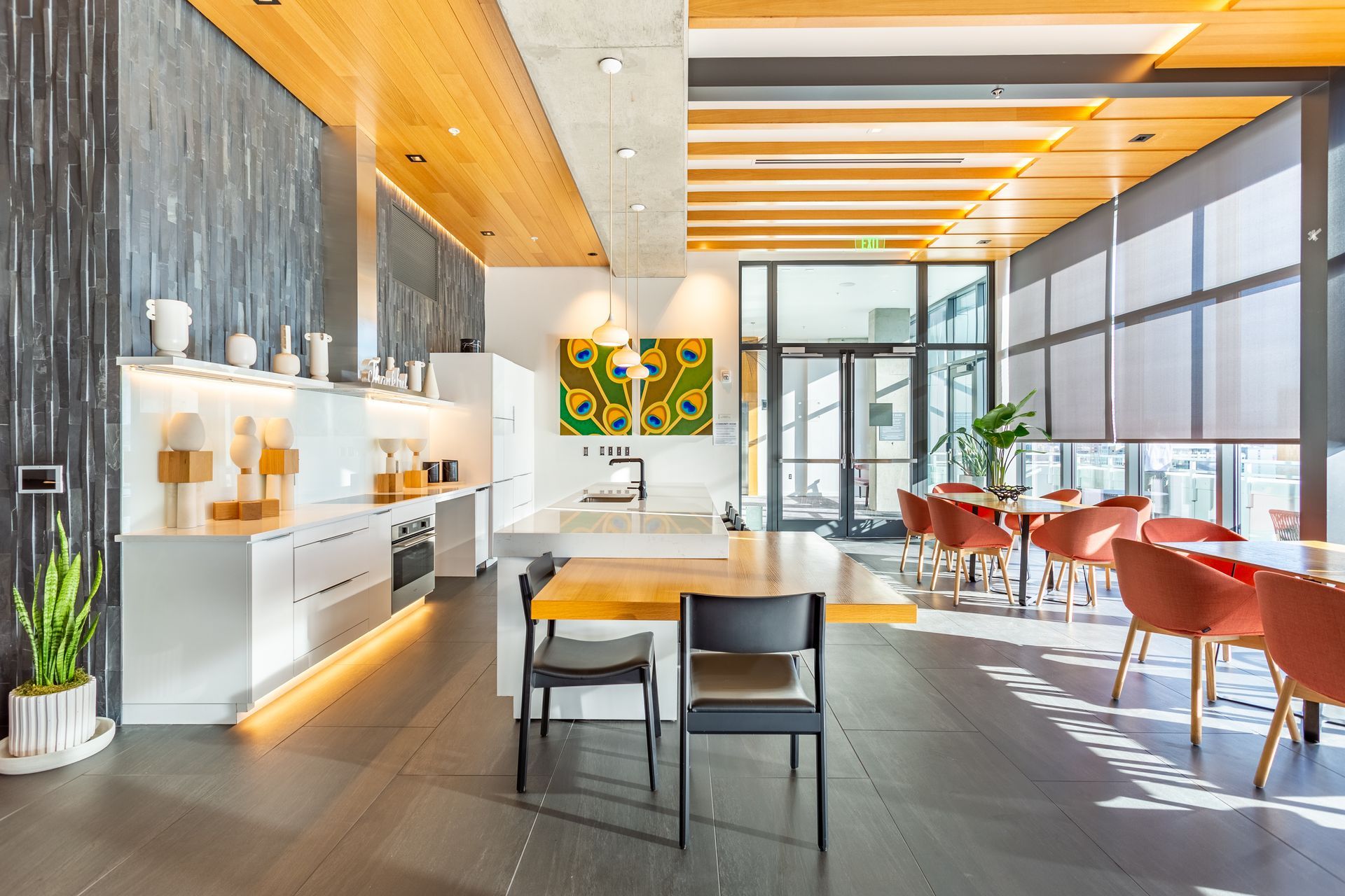 Community kitchen at Akoya in Portland, OR.