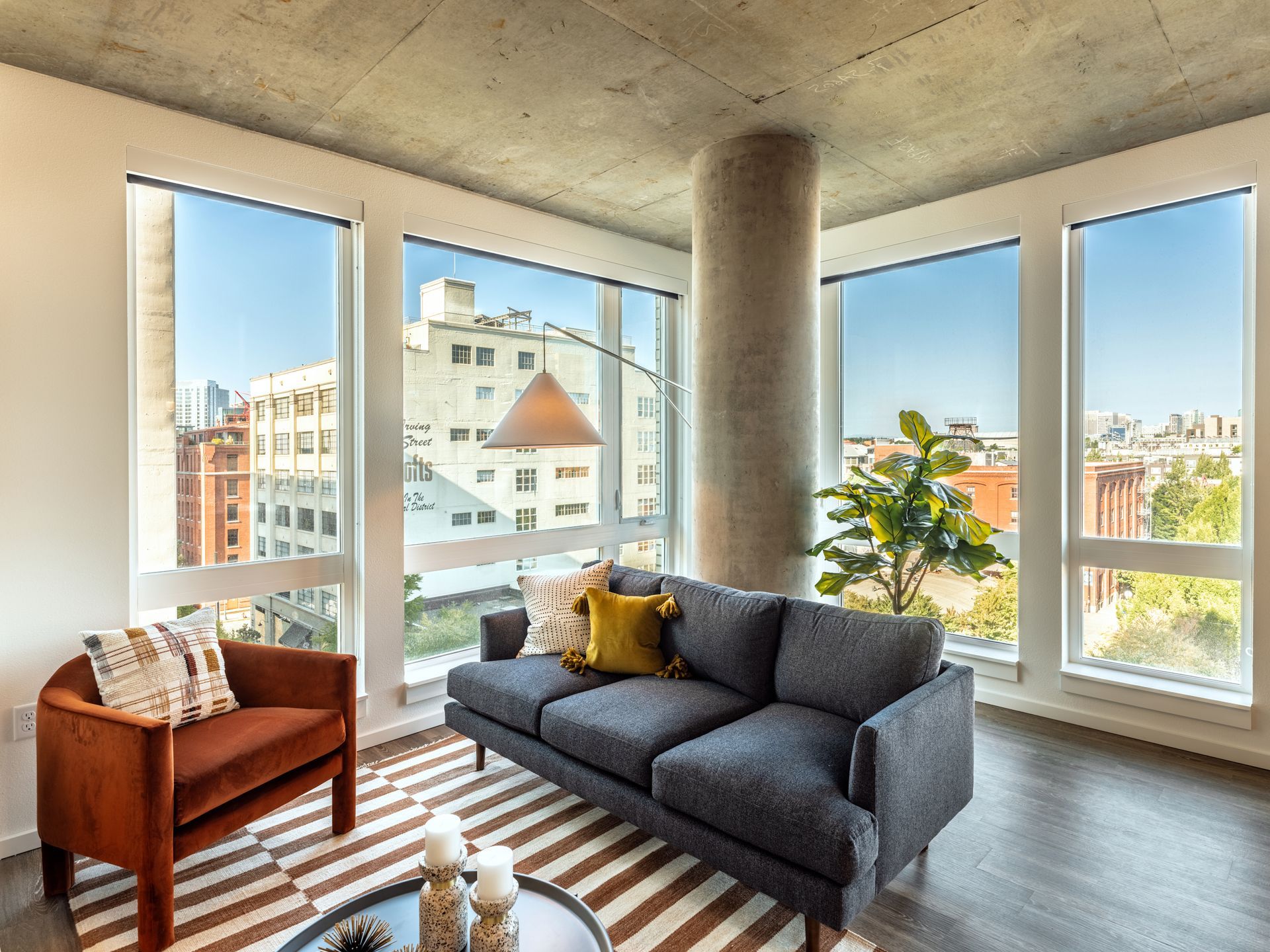 Living room at Akoya in Portland, OR.