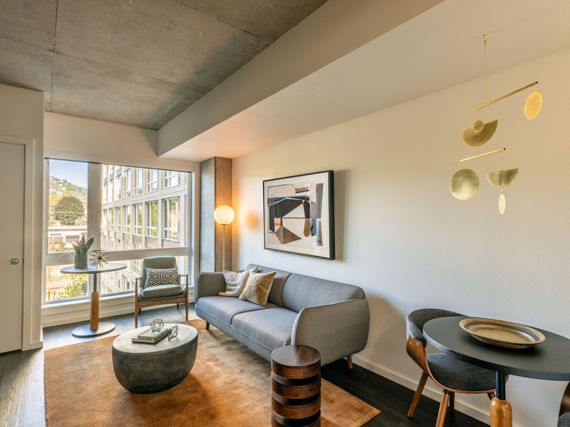 Living room at Akoya in Portland, OR.
