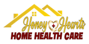 A logo for honey hearts home health care