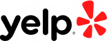 Yelp logo in black text with a red starburst icon