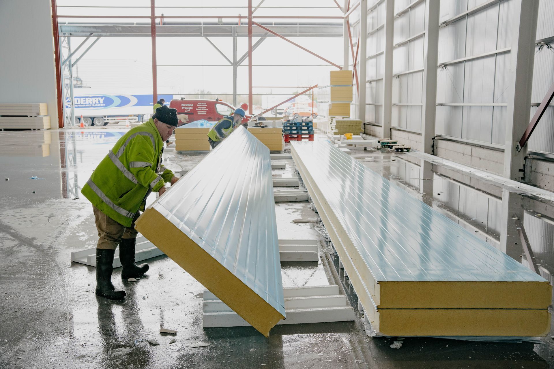 Construction Phase of Advanced Freezer Room with Fire-Resistant Features for CGI by Aircold Panel Solutions