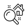 House And Magnifying Glass Icon — Batemans Bay, Bermagui, Merimbula, Tura Beach, Eden NSW — Reflex Roller Doors