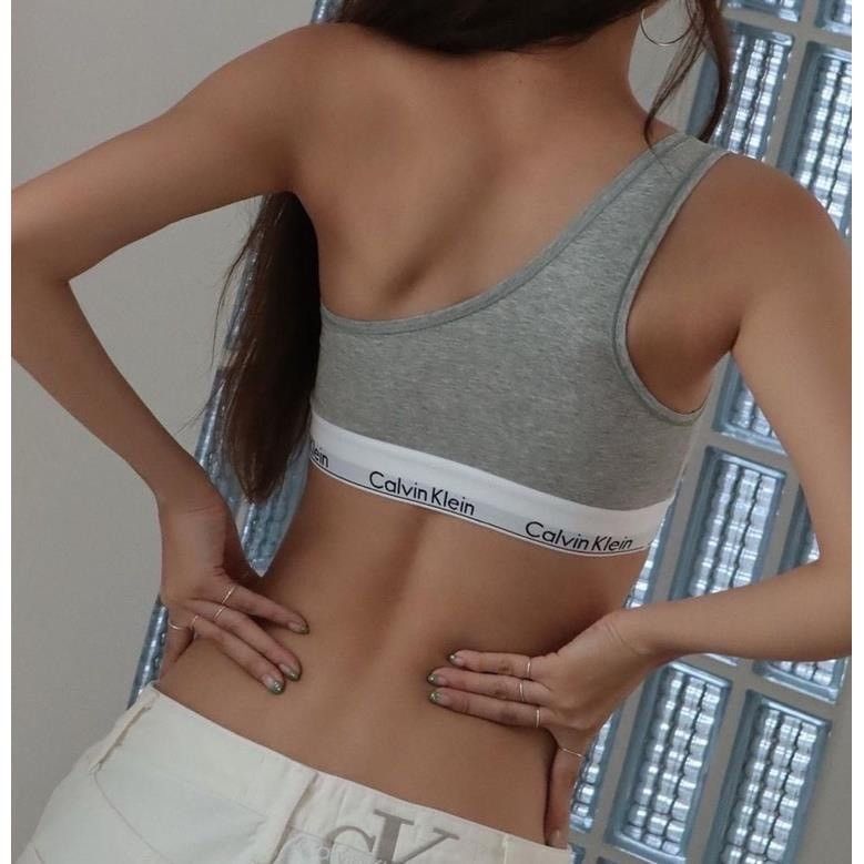 【新品上架優惠中/單品免運】CK Calvin Klein Jennie同款 單肩內衣 黑 灰 內衣 內褲 無鋼圈 可拆式內襯