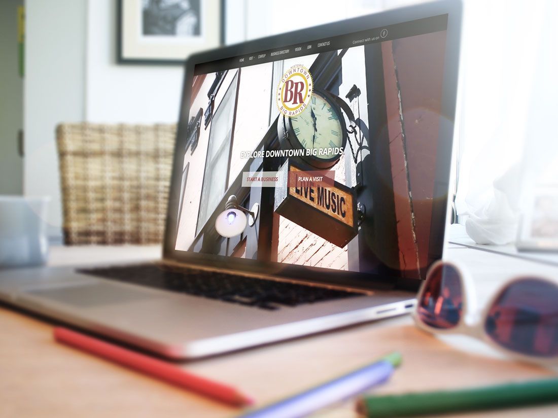downtown Big Rapids laptop