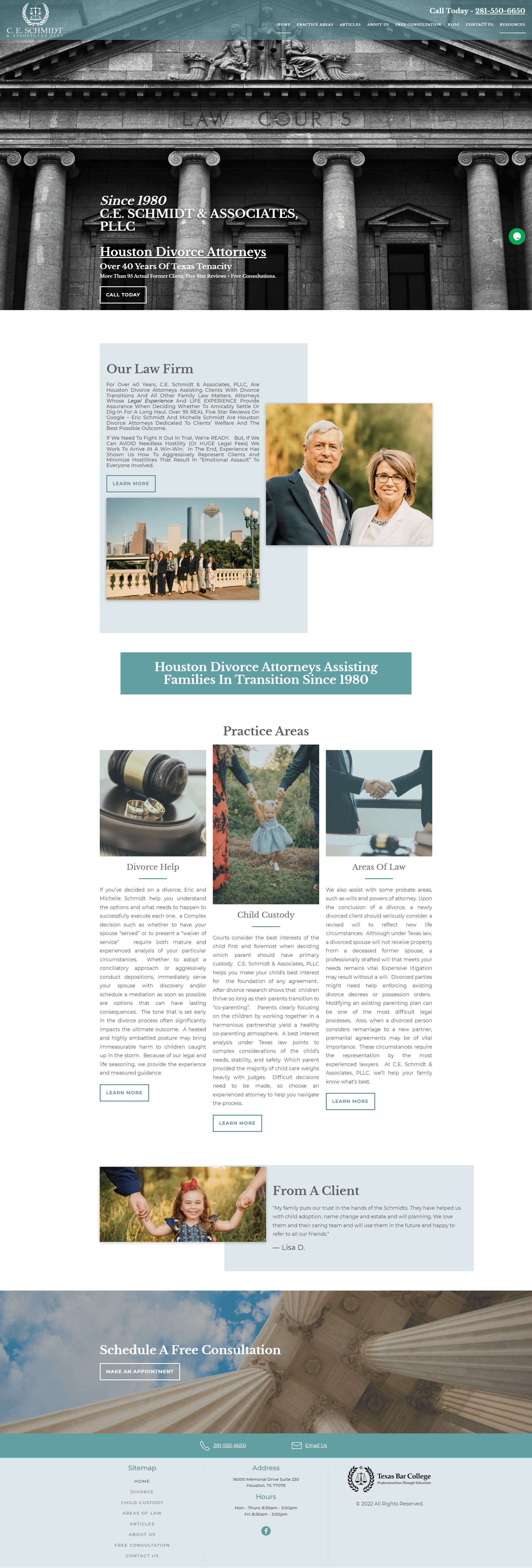 west Houston attorney website screenshot