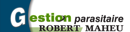 Logo « Gestion parasitaire ROBERT MAY » ; texte vert et noir sur fond blanc.