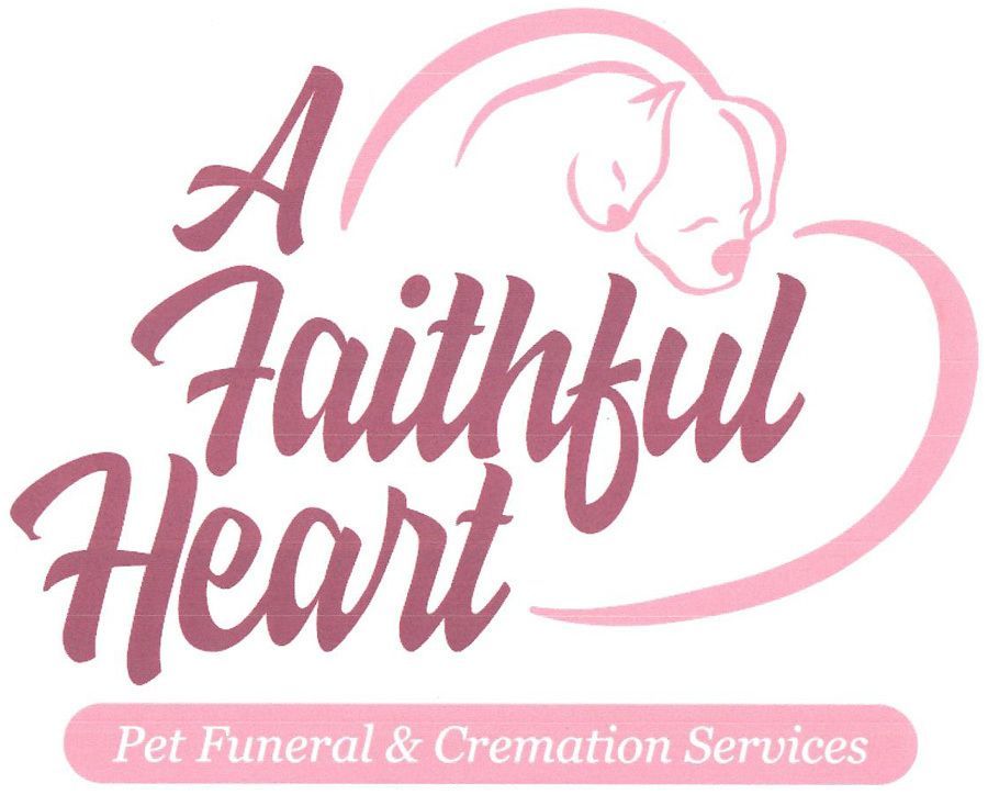 Pink logo reading “A Faithful Heart” with a heart outline and “Pet Funeral & Cremation Services” below