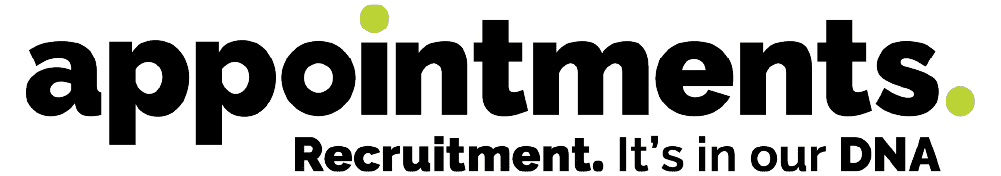 A logo for appointments recruitment it 's in our dna