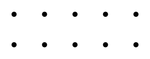 A row of black polka dots on a white background.