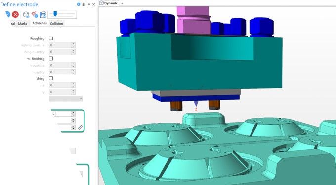 WorkNC Designer 2023 — nuova interfaccia utente con parte stampo complessa