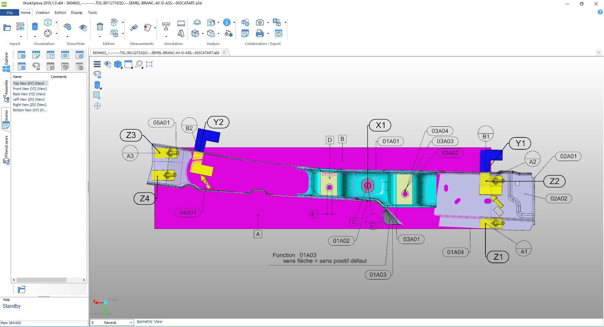Workxplore macchinario industriale — visualizzazione assemblaggio 3D