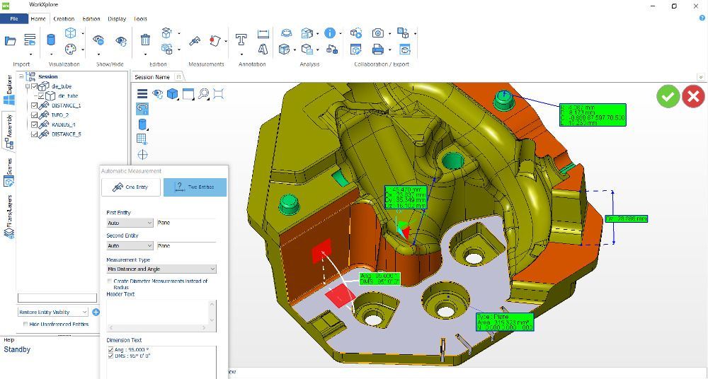 Workxplore 3D mold cavity visualization — free CAD viewer Hexagon