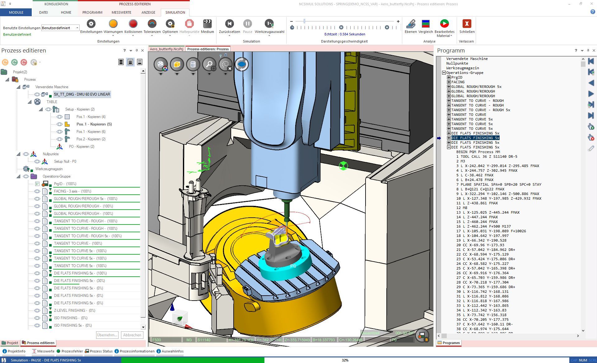 NCSIMUL NC code simulation module — machining verification Taglio