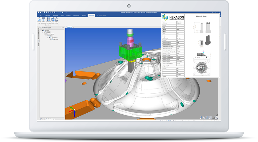 WorkNC Designer — invio a CAM pezzo stampo su tablet Hexagon