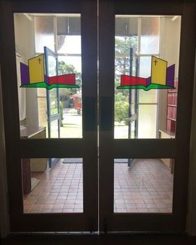 Matching Designs On A Double Panel Door — Jamisontown, NSW — Stained Glass Overlay Penrith