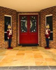 Soldier Statues In Front Of The Door — Jamisontown, NSW — Stained Glass Overlay Penrith