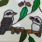 White And Brown Birds Design — Jamisontown, NSW — Stained Glass Overlay Penrith