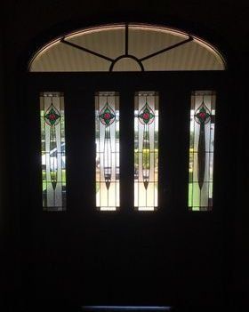 Design On The Door In A Dark Room — Jamisontown, NSW — Stained Glass Overlay Penrith