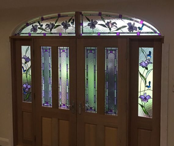 Design On Brown Door — Jamisontown, NSW — Stained Glass Overlay Penrith