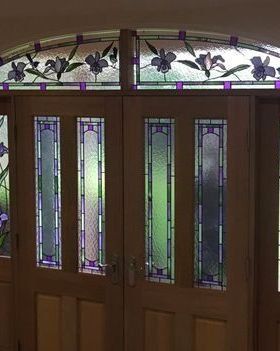 Brown Door With Design — Jamisontown, NSW — Stained Glass Overlay Penrith