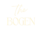 The Bogen logo in pale gold cursive and serif text on a white background