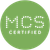 Green circular icon with the white text 