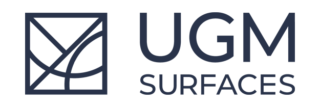 Logo of UGM SURFACES: a square with a design and the letters UGM.