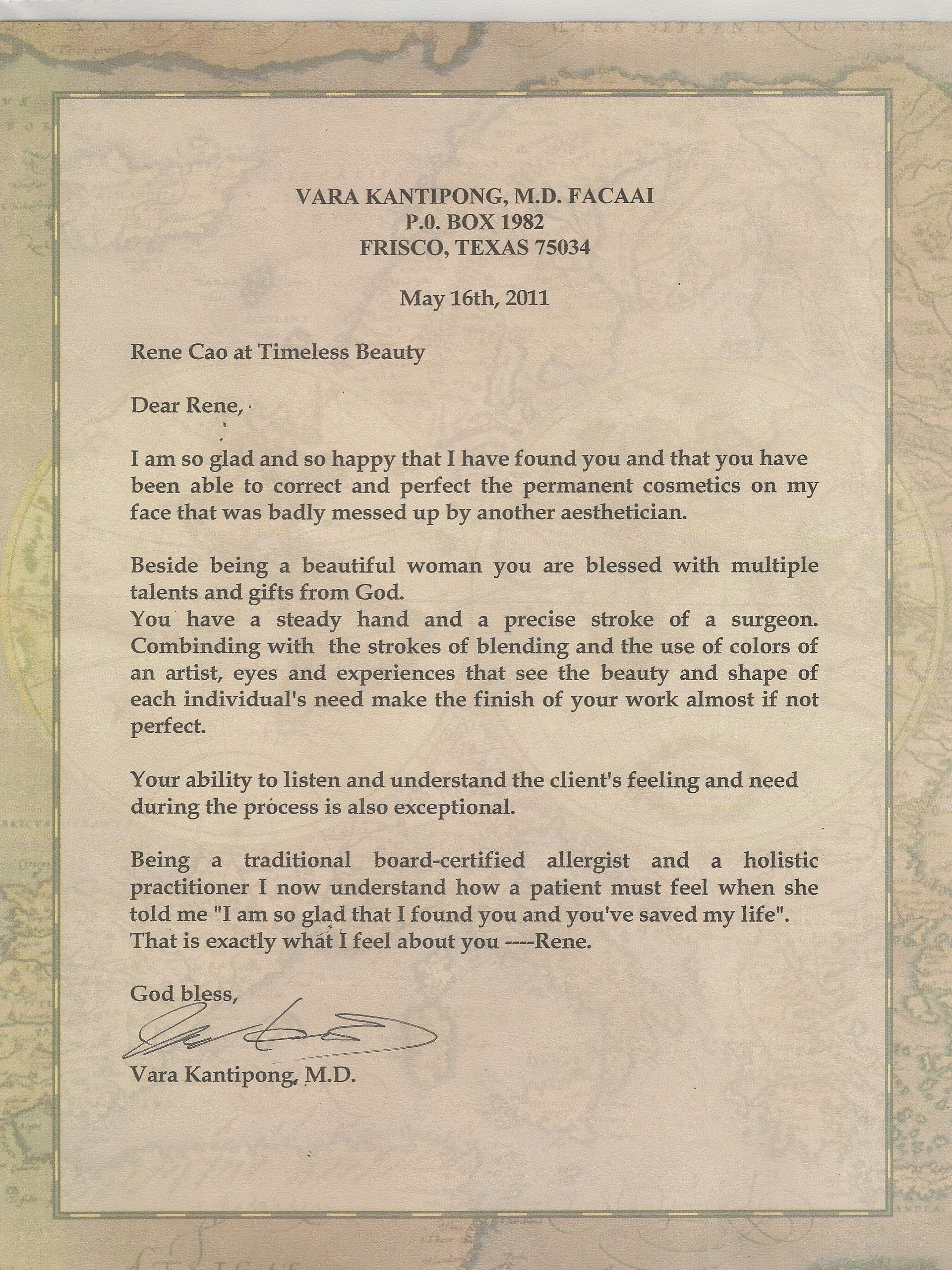 A letter that is written in a foreign language