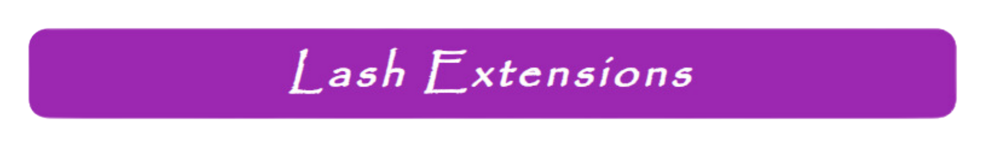 A purple button that says lash extensions on it