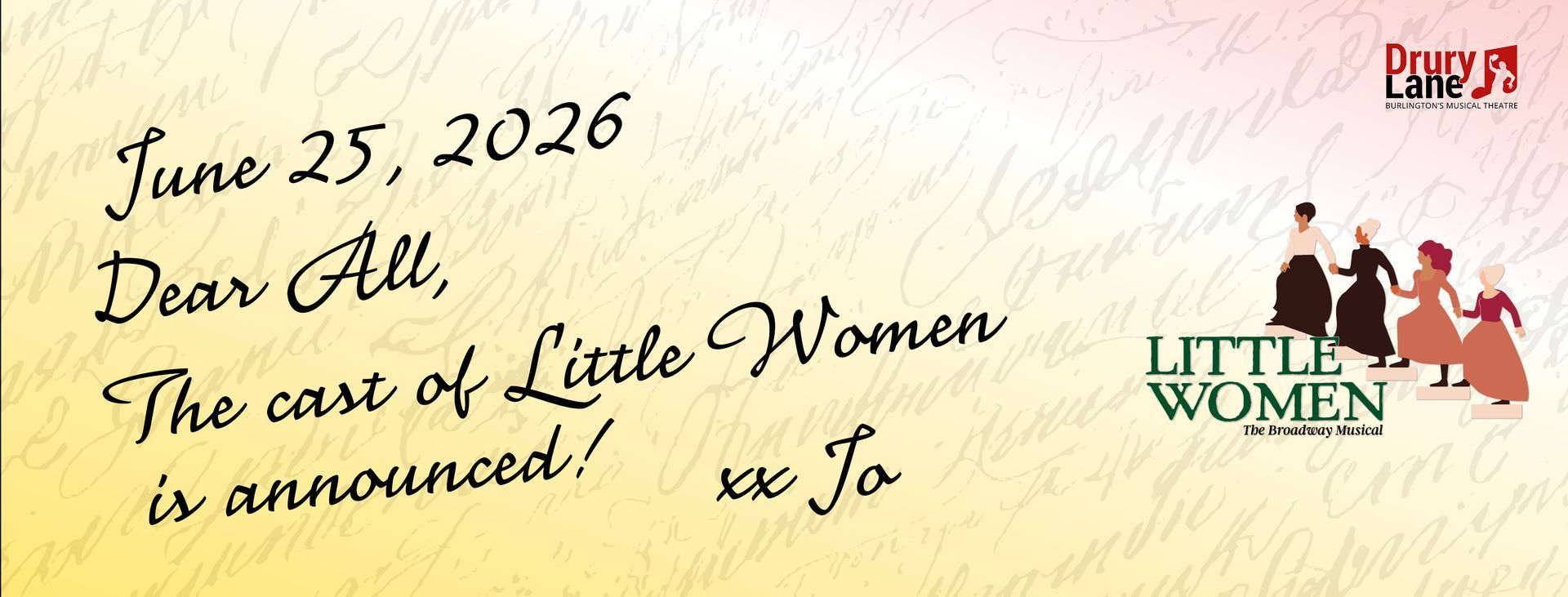 Announcing the Cast of Little Women, the Broadway Musical at Drury Lane Theatrical Productions in 2027