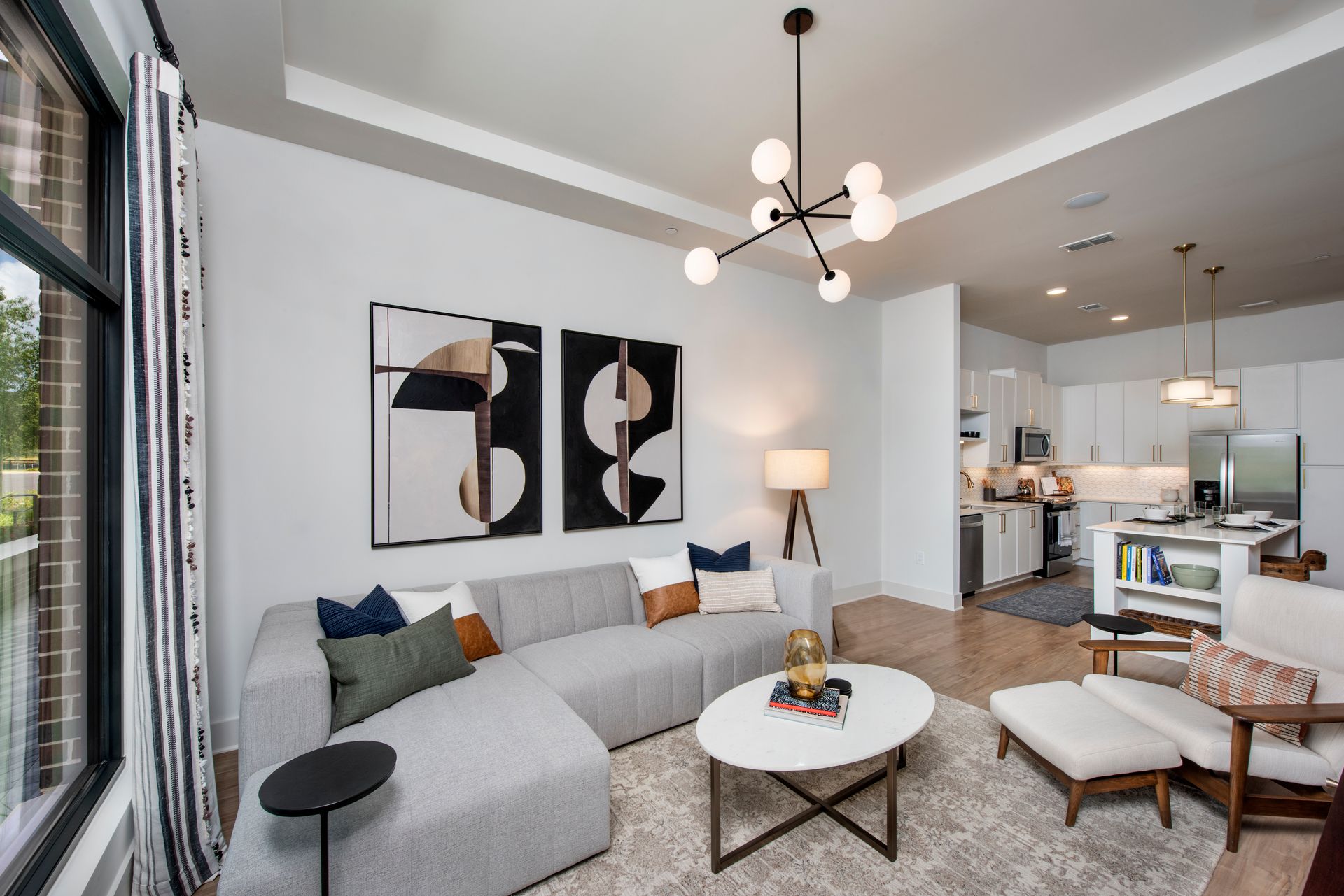 The Heights at Sawnee Village model living room overview - Cumming, GA
