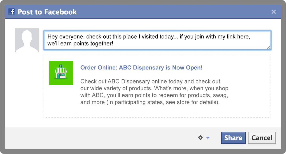 A screenshot of a post to facebook page