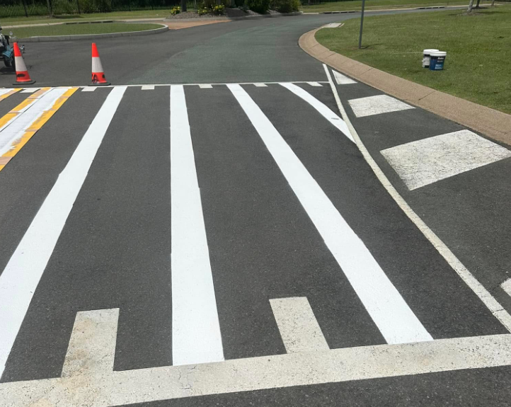 A Crossing Is Painted On The Road — Wide Bay Line Marking in Wondunna, QLD