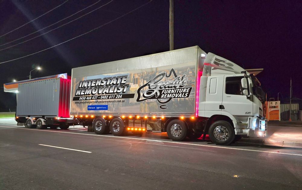 A Truck is Parked at Night — Gordy's Furniture Removals in Blue Mountains, NSW