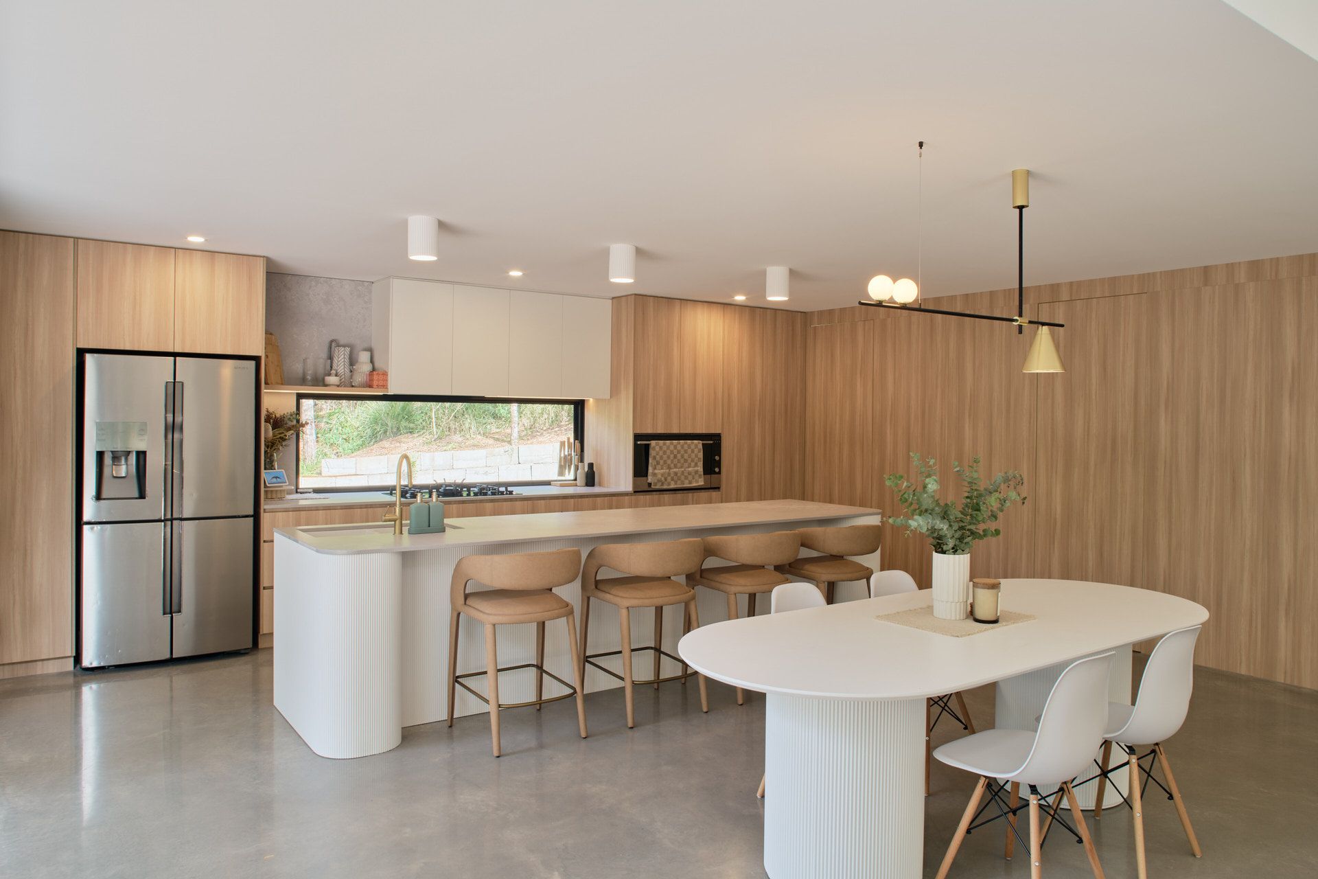 Modern Kitchen With Light Wood and White Cabinets — Foreshore Kitchens in Nambour, QLD