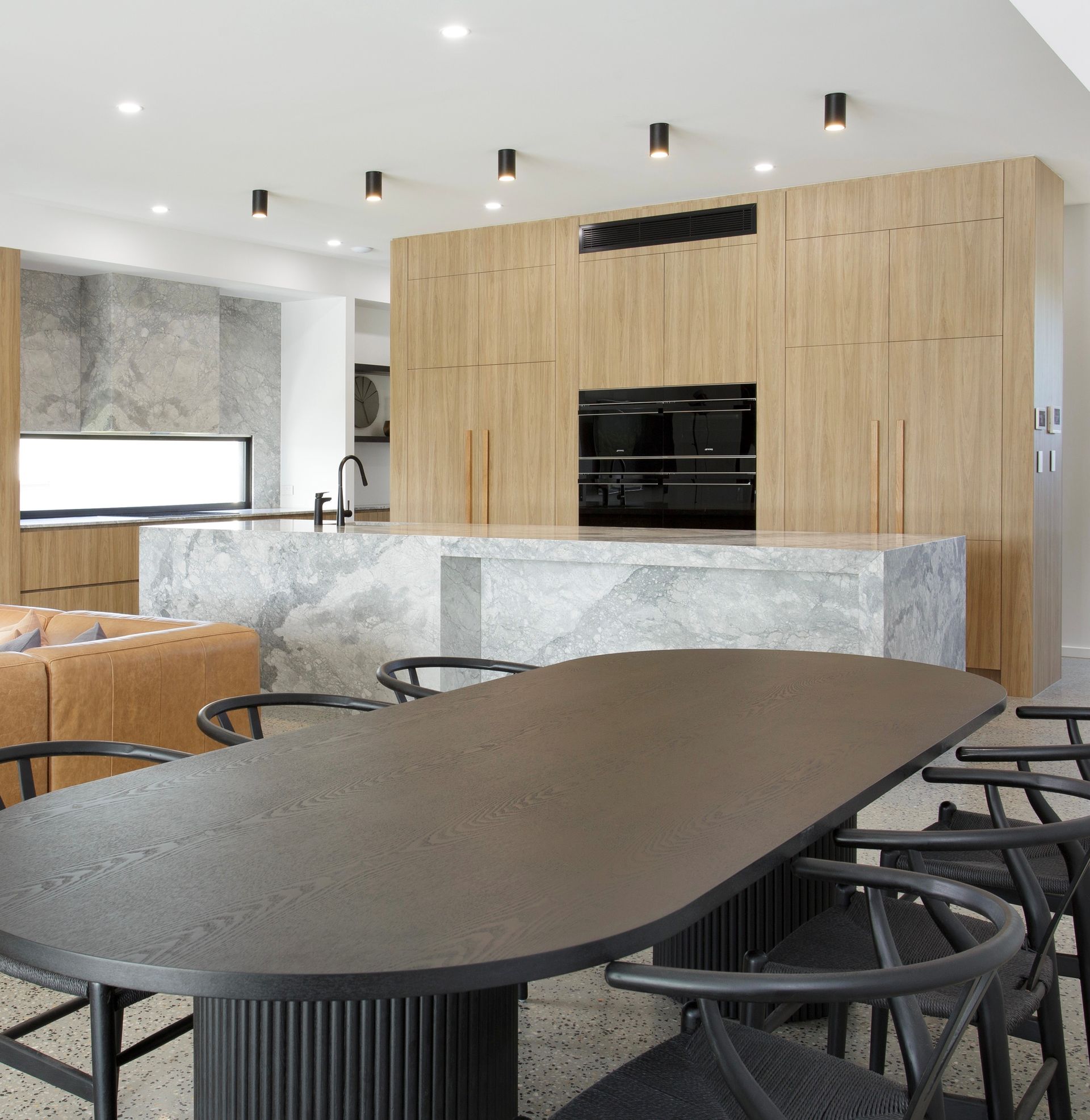 Modern Kitchen With a Large Marble Island — Foreshore Kitchens in Coolum Beach, QLD