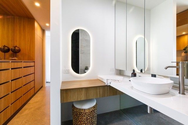 A Bathroom Vanity With a White Countertop — Foreshore Kitchens in Coolum, QLD