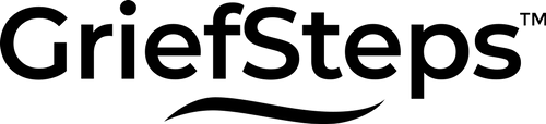 A black and white logo for griefsteps.