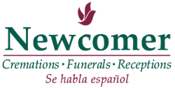 the logo for newcomer cremations funerals and receptions