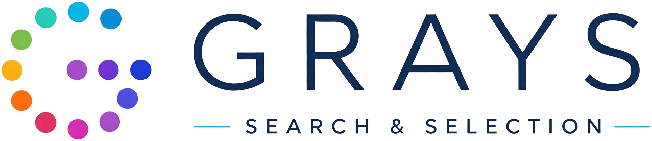 Grays Search and Selection Logo Colour and White