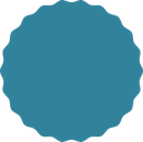 Teal-colored scalloped circle.