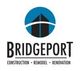 Bridgeport logo, round circle with abstract building and Bridgeport written below