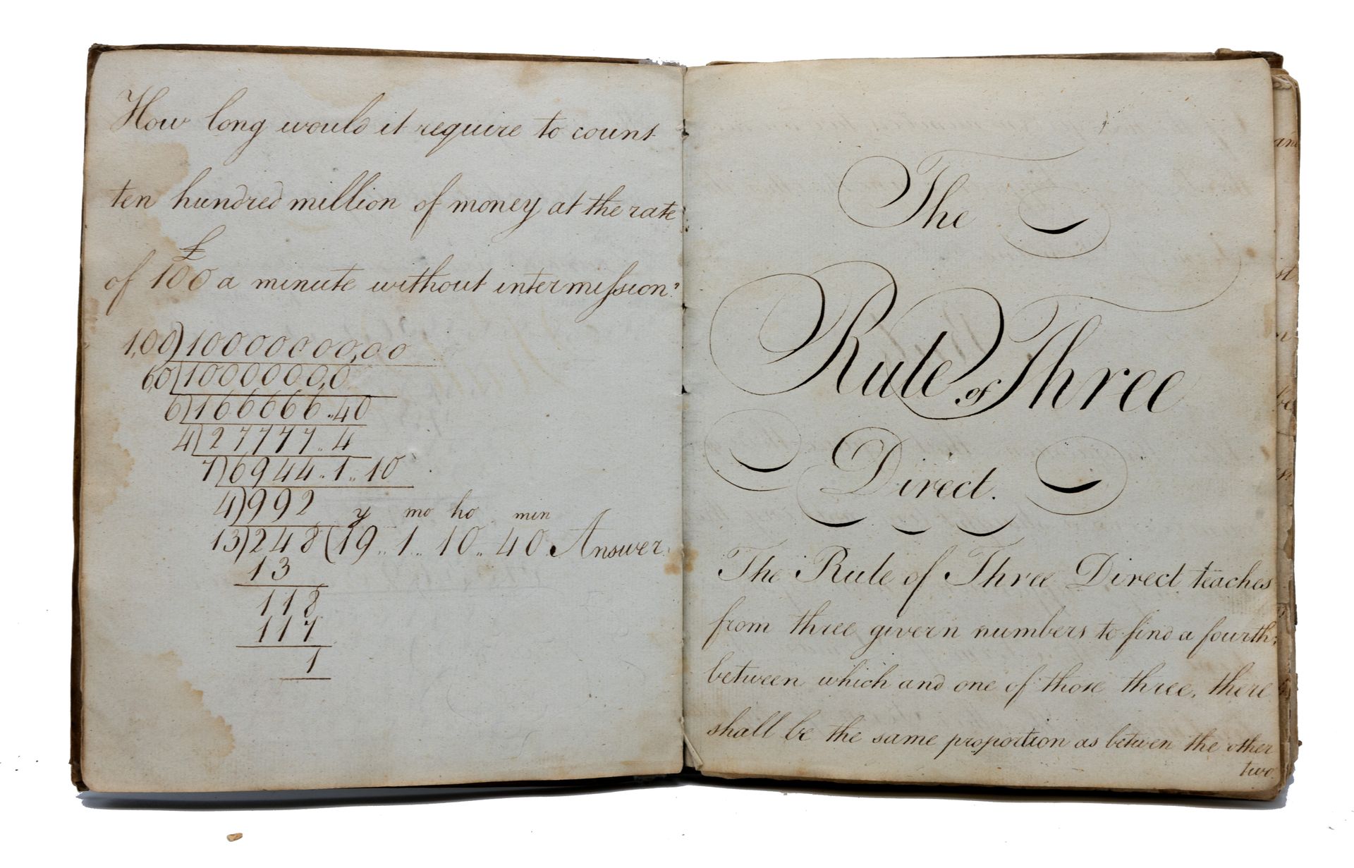Open book with handwritten text, including