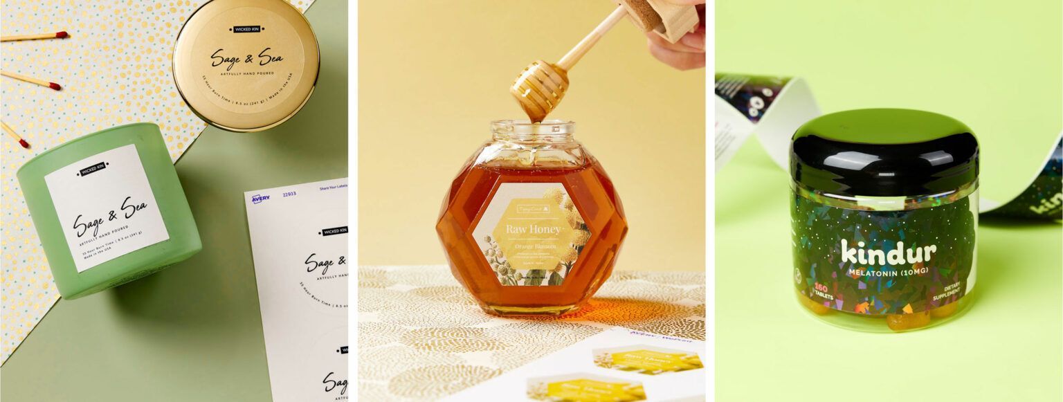 Un collage de tres imágenes de velas, miel y kindur.