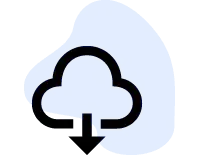 Un icono de una nube con una flecha apuntando hacia abajo.