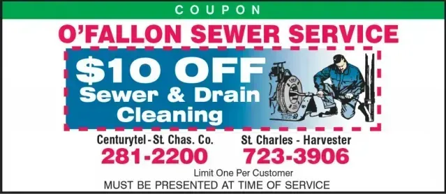 Coupon Drain Cleaning — O'Fallon, MO — O'Fallon Sewer & Plumbing Repair Service Coupon Drain Cleaning — O'Fallon, MO — O'Fallon Sewer & Plumbing Repair Service